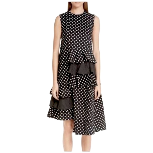 Paskal Black & White Asymmetric Polka Dot Dress NWOT - Picture 1 of 8